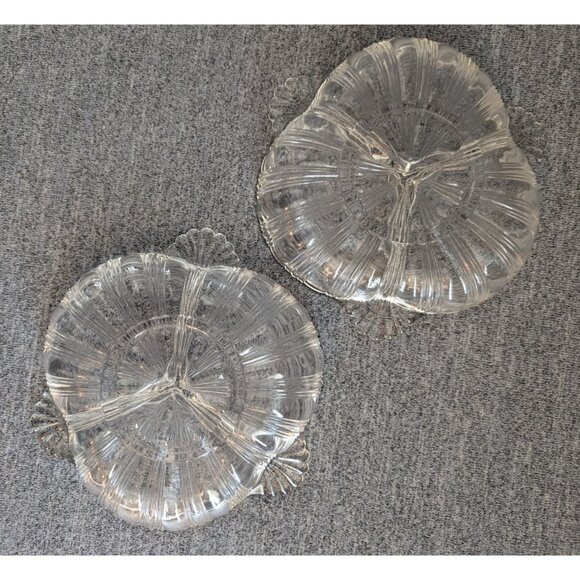 Vtg Hazel Atlas 3-part Divided Relish/Pickle Dish, Depression Glass, Set of 2 - Picture 3 of 3